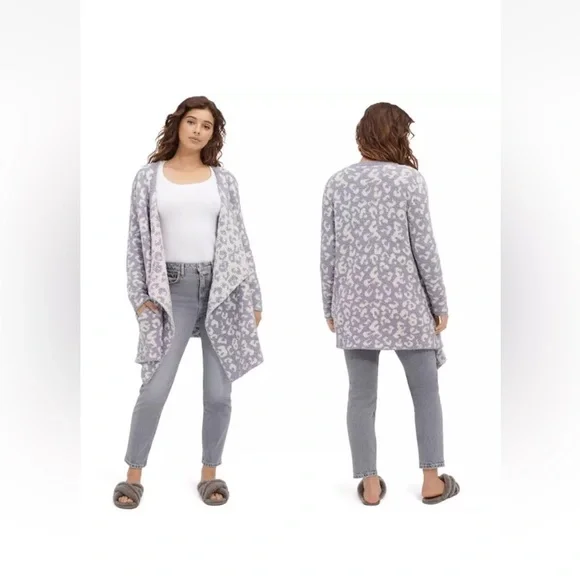 UGG Phoebe Cardigan Wrap Cloudy 
Grey/Lavender Leopard
COZY!
Very Good condition - Picture 4 of 6